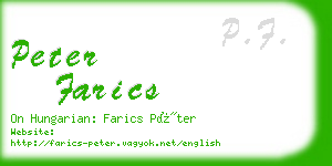 peter farics business card